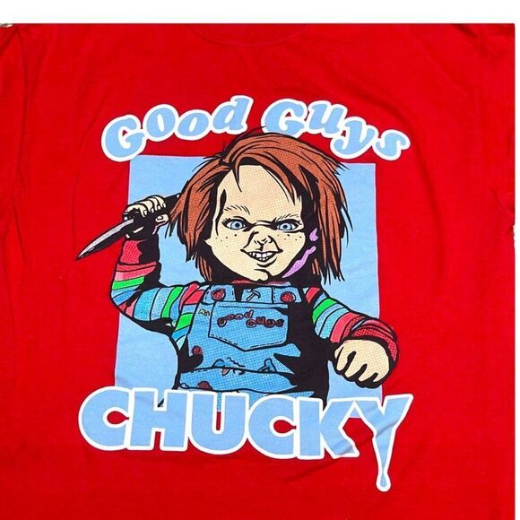 Chucky Good Guys Movie Red T-Shirt  Size M  100% Cotton  Ripple Junction “READ” - Picture 2 of 7